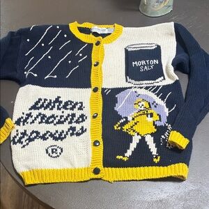 Vintage Eagle’s Eye Morton Salt Graphic Cardigan
